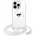 Case Karl Lagerfeld KLHMP15XHCCHNT iPhone 15 Pro Max 6.7" hardcase transparent IML Choupette Head & Cord Magsafe
