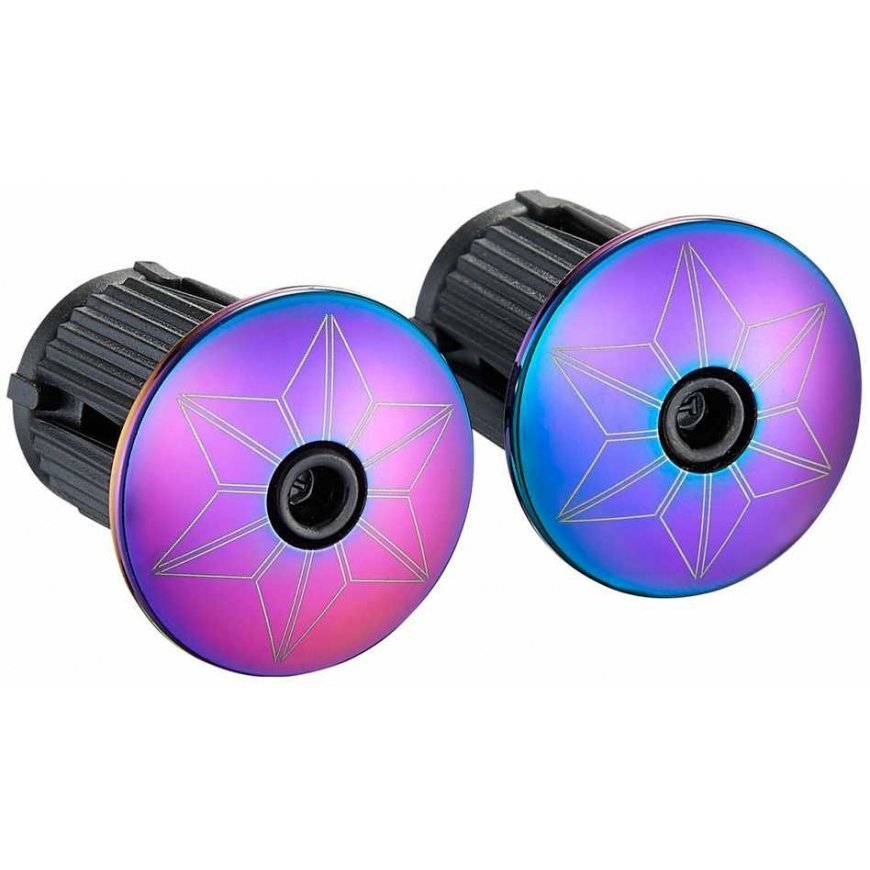 SUPACAZ Super Sticky Kush - Galaxy - Oil Slick Stars + Oil Slick Plugs handlebar tape with plugs
