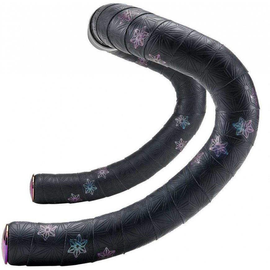 SUPACAZ Super Sticky Kush - Galaxy - Oil Slick Stars + Oil Slick Plugs handlebar tape with plugs – 3