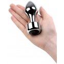 Sidabrinis anal plug TOYFA Metal with juodas round-shaped gem, length 8,2 cm, diameter 2,5-3,8 cm, weight 210 gr Sidabrinis anal plug TOYFA Metal with juodas round-shaped gem, length 8,2 cm, diameter 2,5-3,8 cm, weight 210 gr