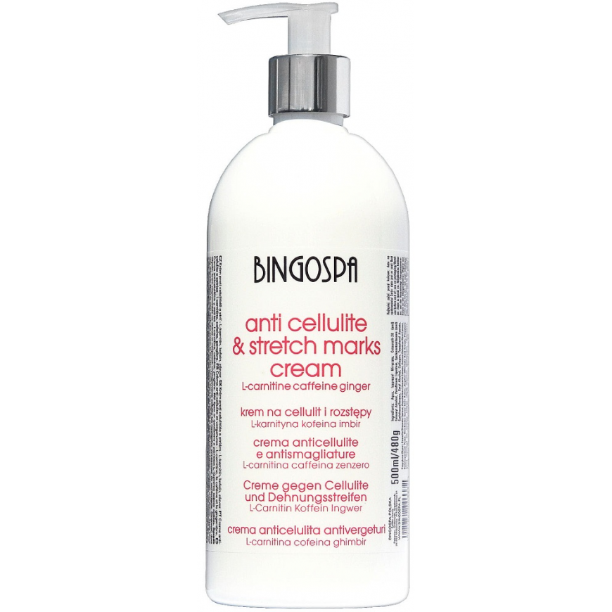 Bingospa Cream against cellulite and stretch marks with L-carnitine, caffeine and ginger 500ml – 2
