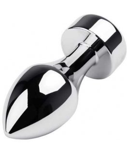 Silver anal plug TOYFA Metal with white round-shaped gem