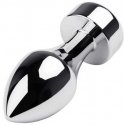 Sidabrinis anal plug TOYFA Metal with baltas round-shaped gem Sidabrinis anal plug TOYFA Metal with baltas round-shaped gem