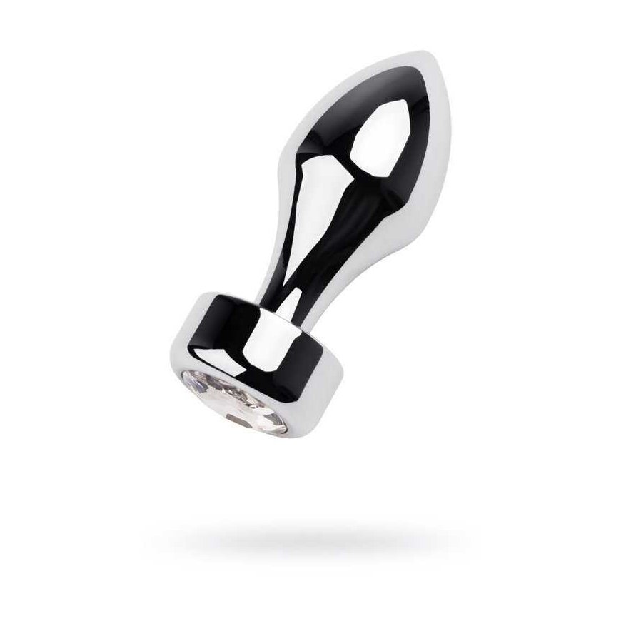 Silver anal plug TOYFA Metal with white round-shaped gem – 2