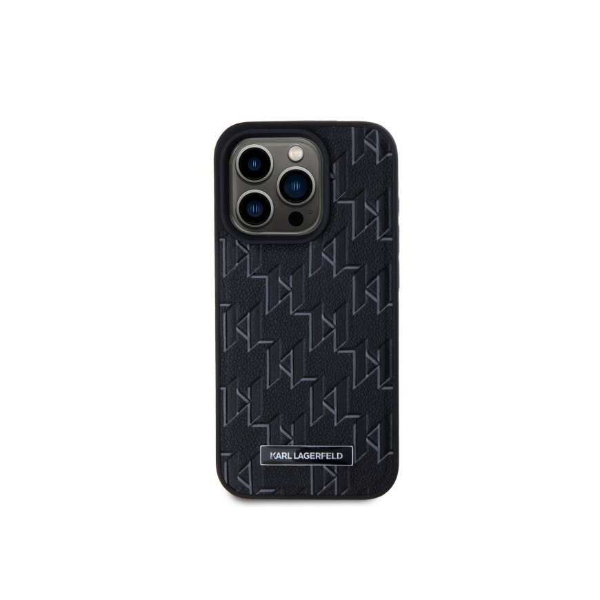 Karl Lagerfeld PU Leather Monogram Metal Logo MagSafe Case for i