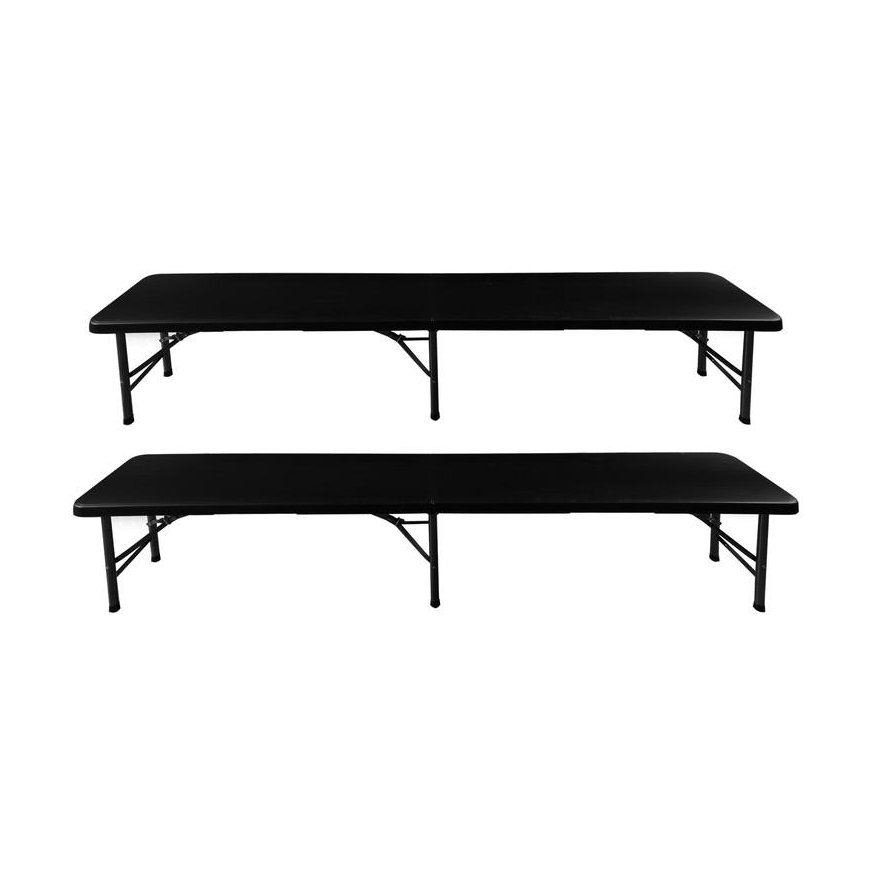 Gardlov Folding garden table 180 cm + 2 benches - black – 2