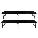 Gardlov Folding garden table 180 cm + 2 benches - black