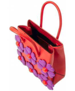 Moschino Moschino, Flower, Shoulder Bag, Shopping Bag, Purple, 16.5 x 15.5 x 7 cm For Women