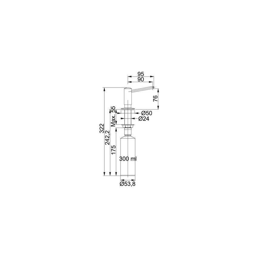 Franke 0396694 ziepju dozators 0,3 L Hroms – 2