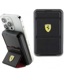 Ferrari Powerbank Bezprzewody 15W FEPB10MSPLEK 10000 mAh with function rigid black/black Metal Logo MagSafe