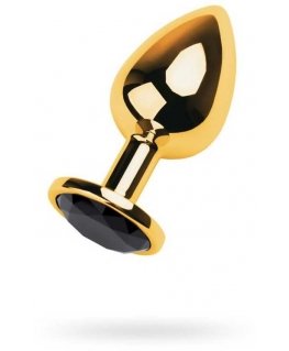 Gold anal plug TOYFA Metal with pink round-shaped gem