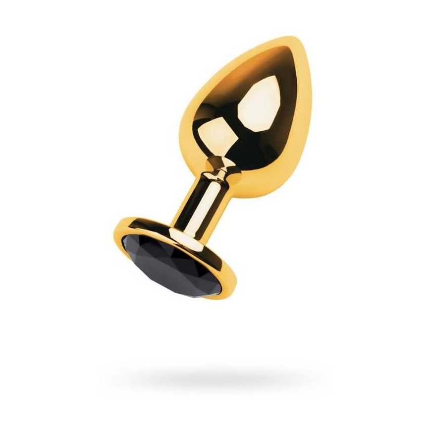Gold anal plug TOYFA Metal with pink round-shaped gem
