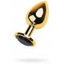 Gold anal plug TOYFA Metal with pink round-shaped gem