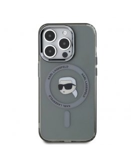 Karl Lagerfeld IML Karl Head Metal Frame MagSafe Case for iPhone