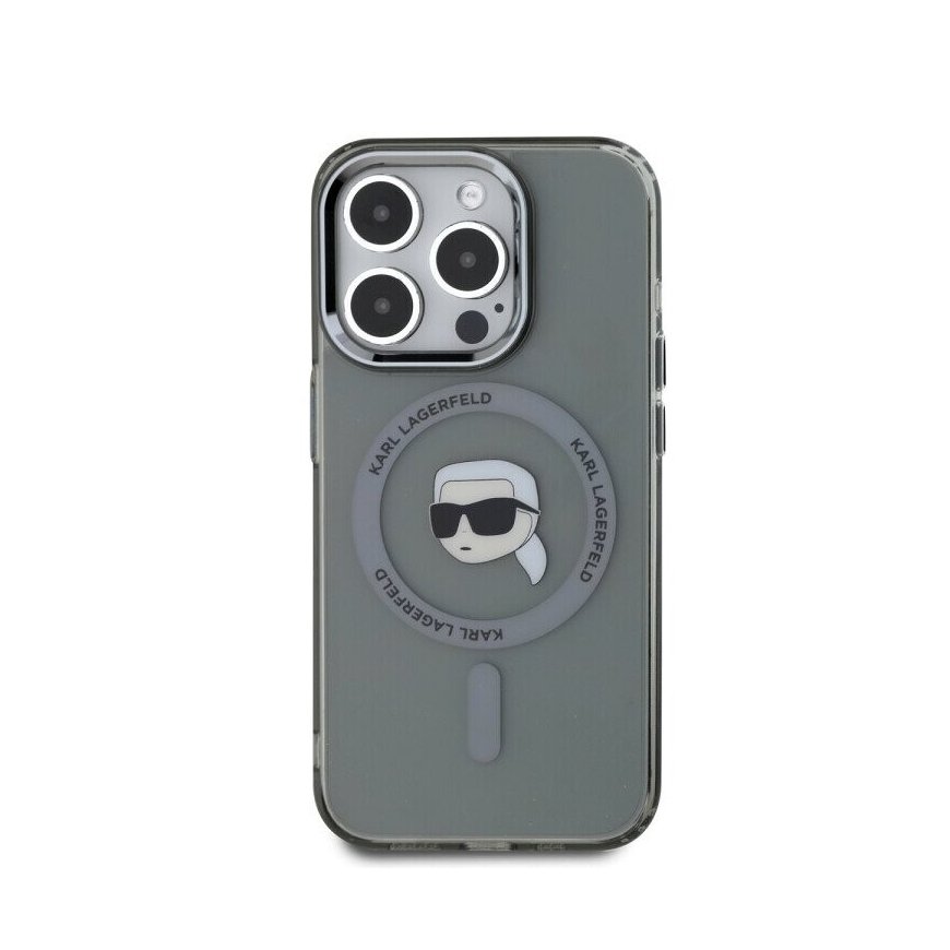 Karl Lagerfeld IML Karl Head Metal Frame MagSafe Case for iPhone