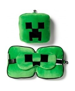Relaxeazzz Minecraft Creeper Pluszowy Zestaw: Podszuka + Opaska Na Oczy