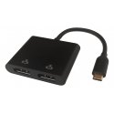Deltaco USBC-2DP videokaapeli-adapteri 0,1 m USB Type-C 2 x DisplayPort musta Deltaco USBC-2DP videokaapeli-adapteri 0,1 m USB Type-C 2 x DisplayPort musta