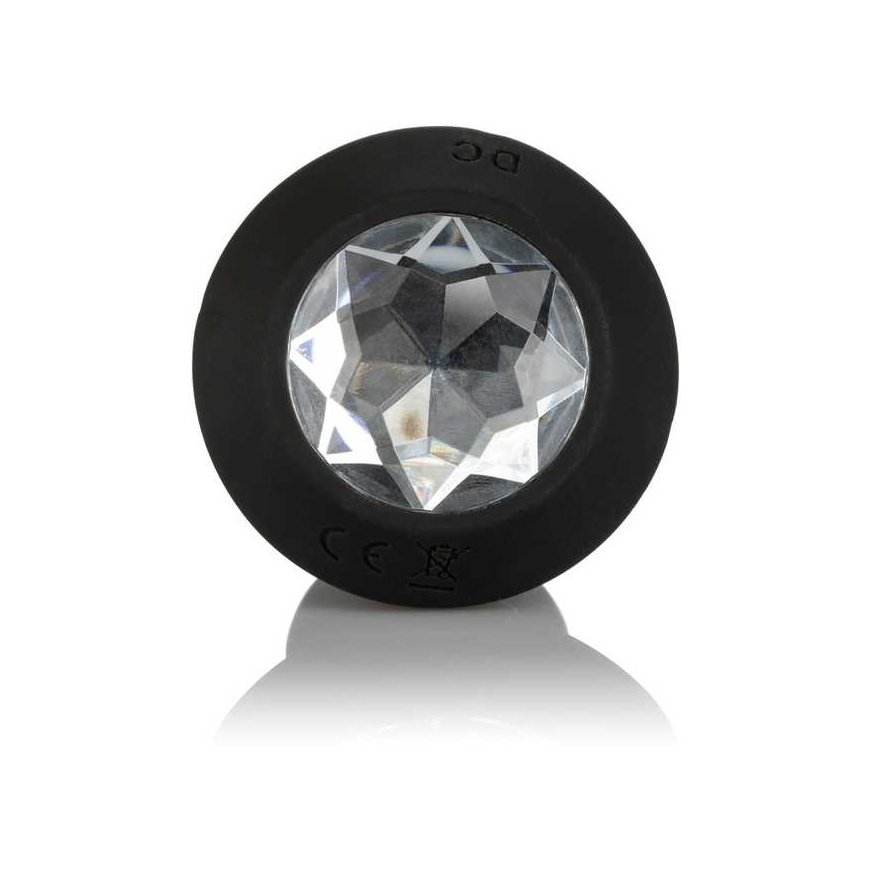 Calexotics black vibrujący korek anal zatyczka with diamond – 3