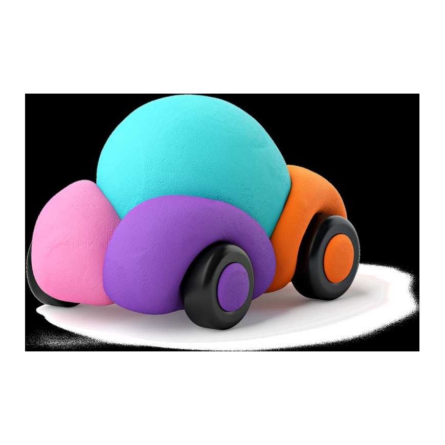 HEY CLAY Modeliuojantys molio laimingi automobiliai su ratais – 2