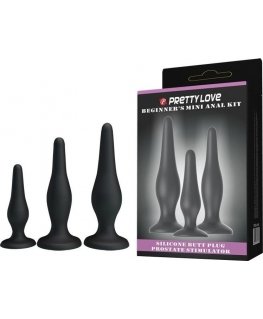 „Pretty Love“ PRETTY BOTTOM – PADOVANČIO ANALINIS RINKINYS, silikoniniai kištukai