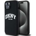 Case DKNY DKHMP14SSNYACH iPhone 14 / 15 / 13 6.1" black/black hardcase Liquid Silicone White Printed Logo MagSafe