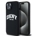 Case DKNY DKHMP14SSNYACH iPhone 14 / 15 / 13 6.1" black/black hardcase Liquid Silicone White Printed Logo MagSafe