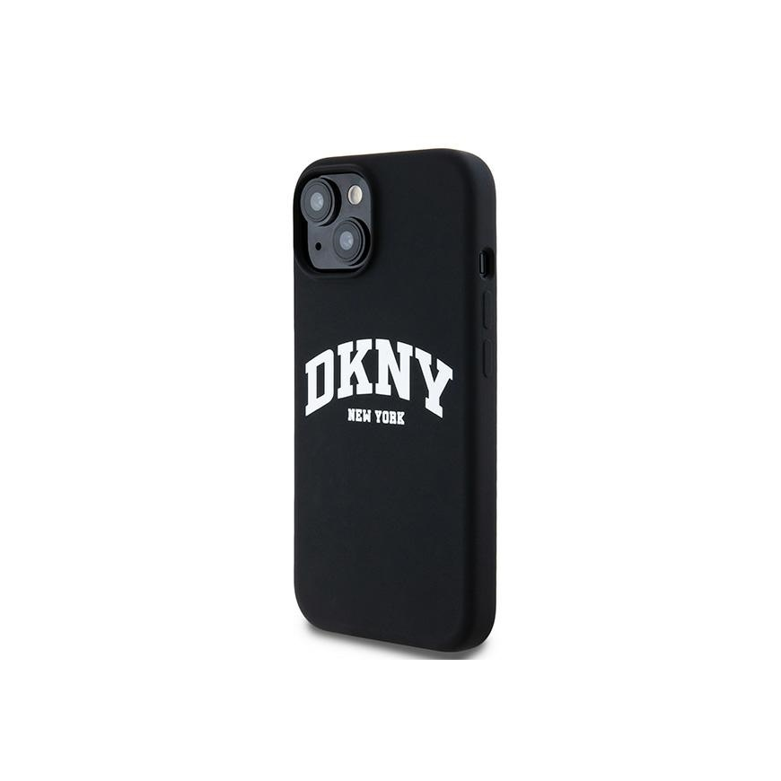 Case DKNY DKHMP14SSNYACH iPhone 14 / 15 / 13 6.1" black/black hardcase Liquid Silicone White Printed Logo MagSafe – 3