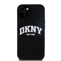 Case DKNY DKHMP14SSNYACH iPhone 14 / 15 / 13 6.1" black/black hardcase Liquid Silicone White Printed Logo MagSafe