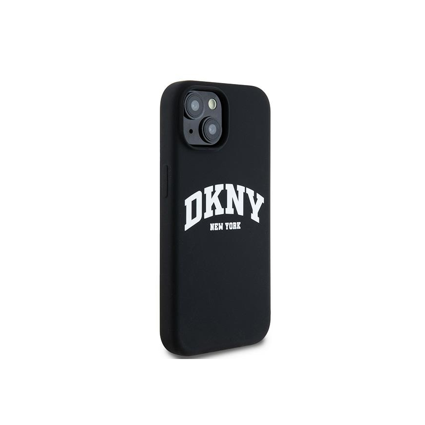Case DKNY DKHMP14SSNYACH iPhone 14 / 15 / 13 6.1" black/black hardcase Liquid Silicone White Printed Logo MagSafe – 5