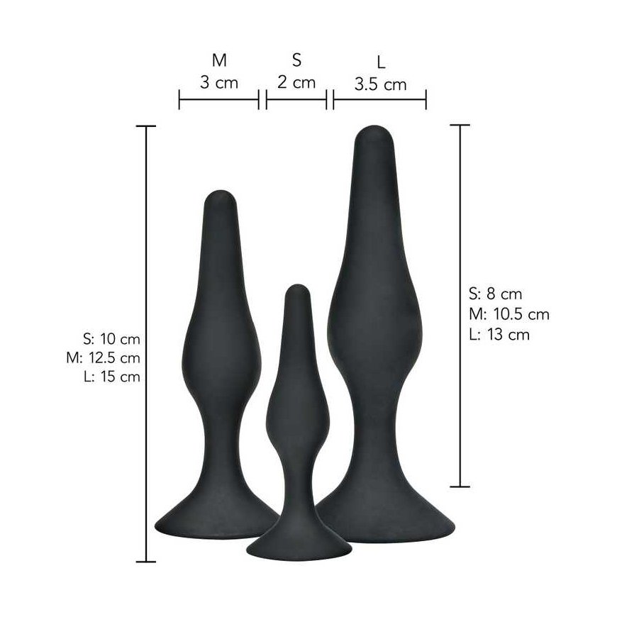 TOYJOY Korek anal silicone przyssawka kit 3rozmiar – 3