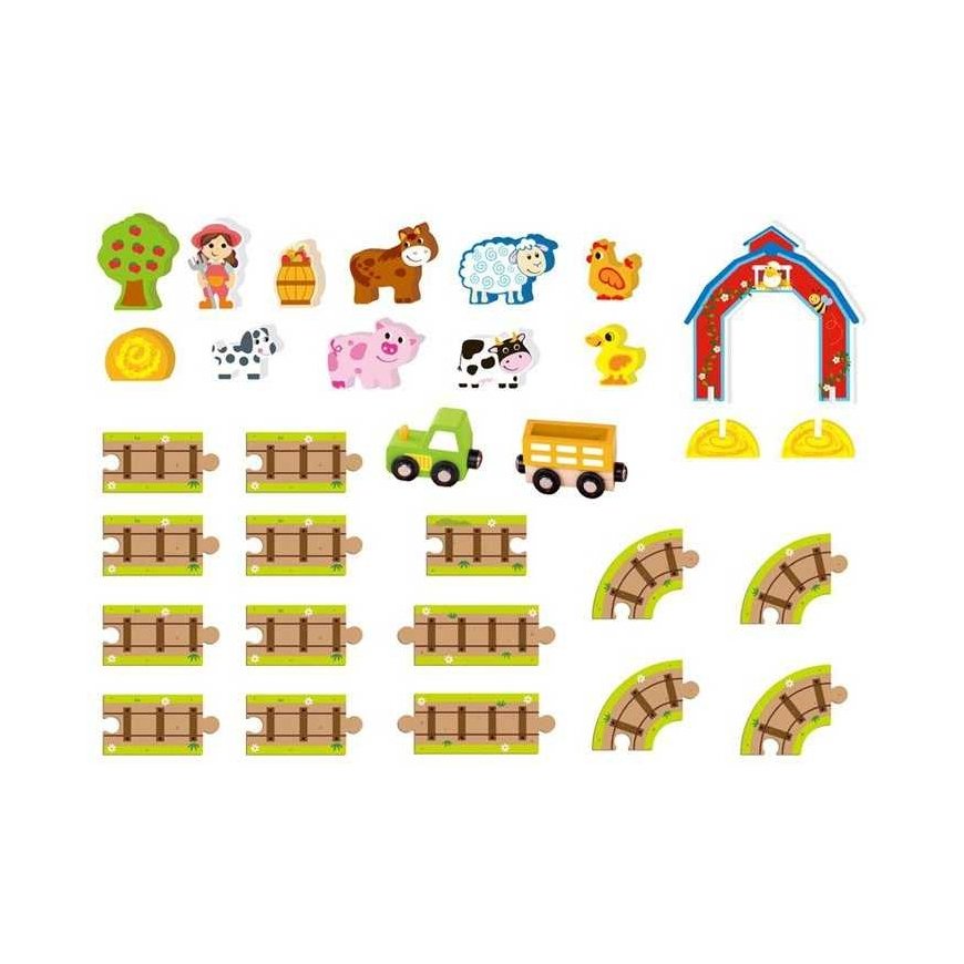 Tooky Toys TOOKY TOY Wooden Farm in a Suitcase Figures Vehicles – 2