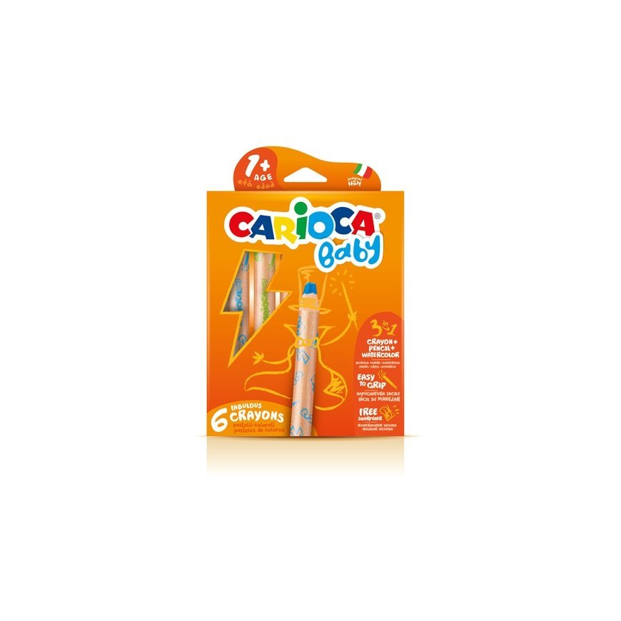 Carioca 3 in 1 Crayon 6 tk
