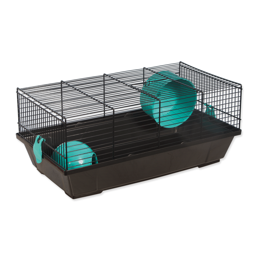 Cage : Placek Cage Viktor black, accessories blue, 50.5*28*21cm
