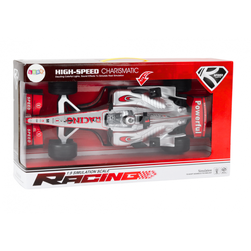 Lean Toys Lenktyninis sportinis automobilis su 1:9 vairavimo sidabro garsais – 3