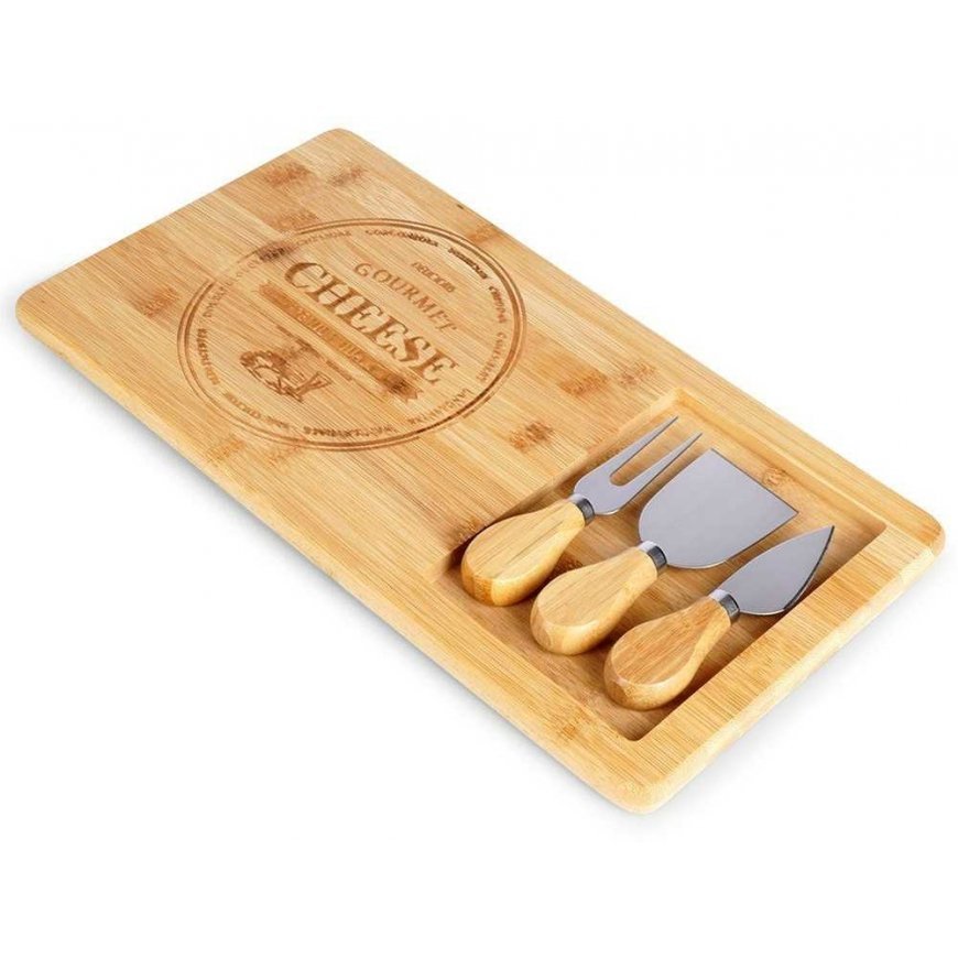 KOOPMAN Bamboo cheese board with tools – 2