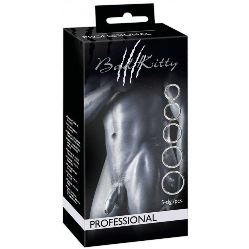 Bad Kitty - Set of 5 Pierścieni Na Penisa Silver