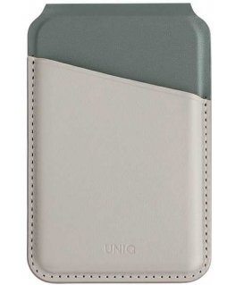 Dėklas UNIQ Lyden DS magnetyczny portfel RFID i stojak na telefon beżowo-žalia/ivory-lichen žalias