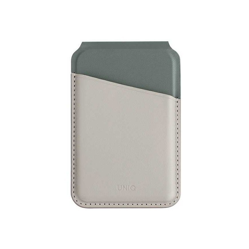 Case UNIQ Lyden DS magnetic portfolio RFID i stojak na telefon beżowo-green/ivory-lichen green