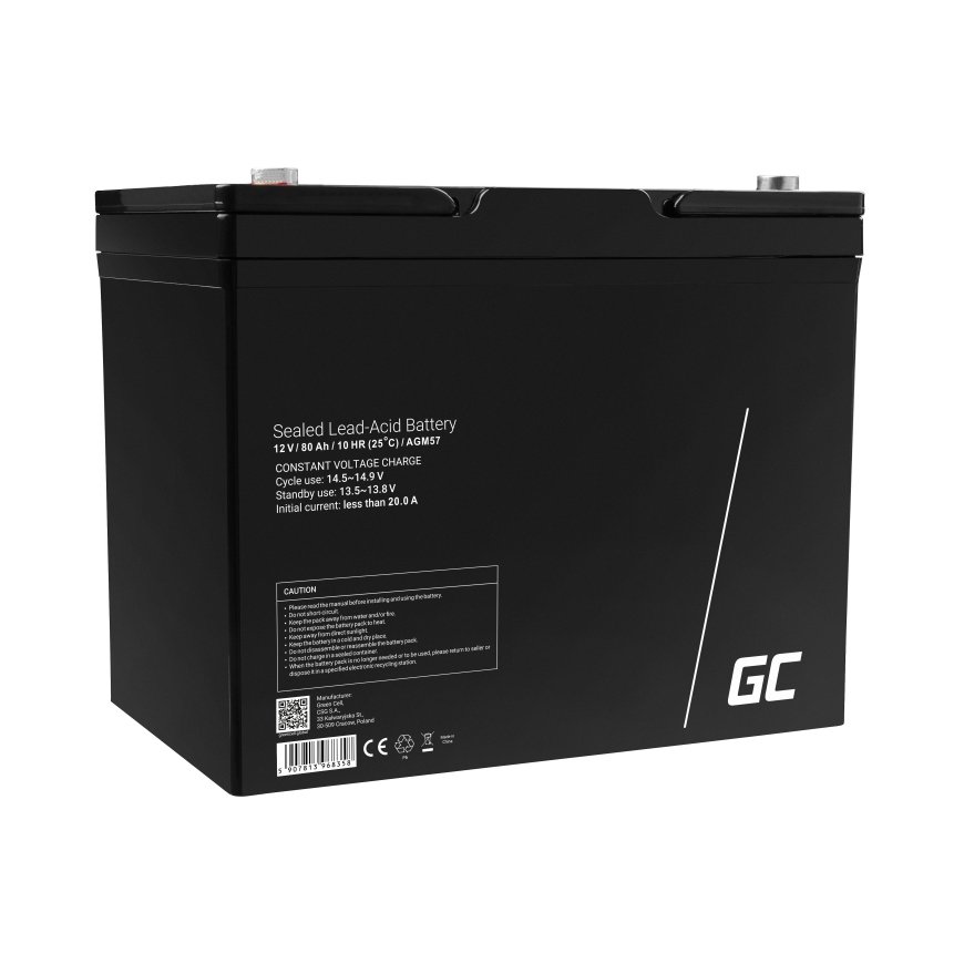 Green Cell AGM57 sõidukiaku AGM (Absorbeeritud klaasmatt) 80 Ah 12 V – 2
