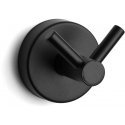 Double towel hook Kapitan UNO 12 02 55, black matte Double towel hook Kapitan UNO 12 02 55, black matte