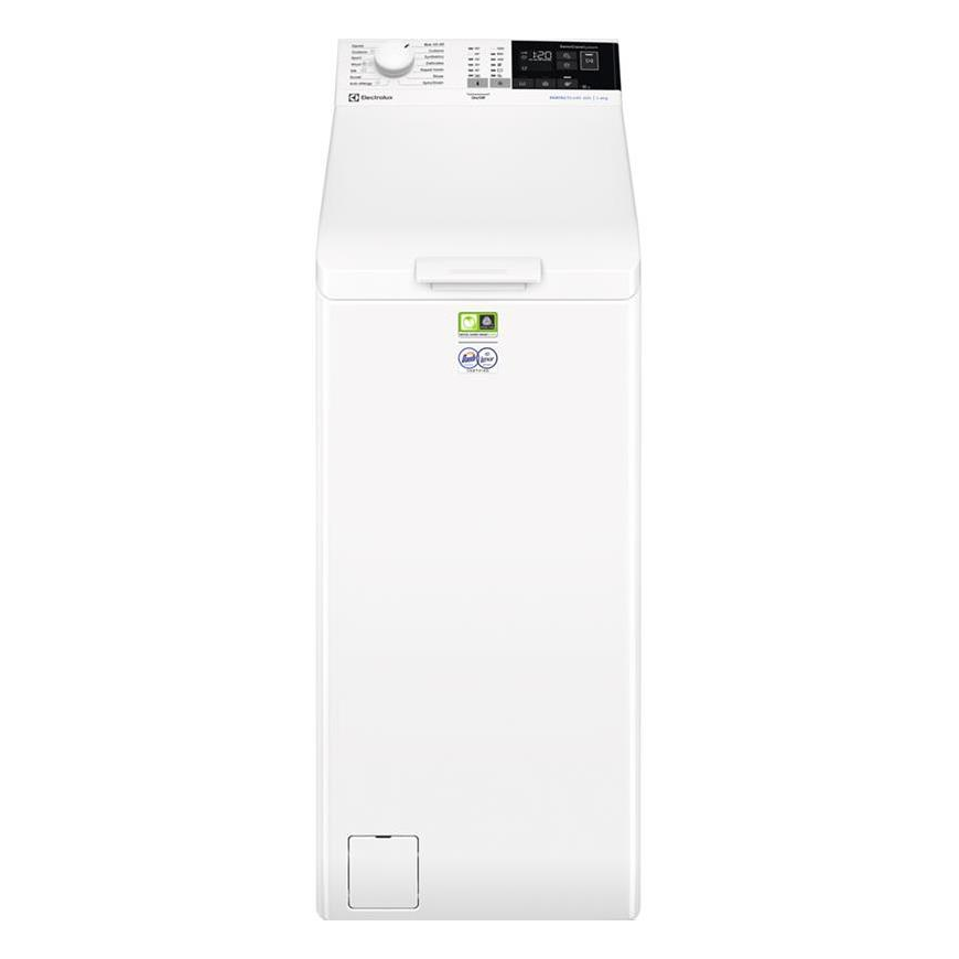 The Electrolux washing machine is top-loading