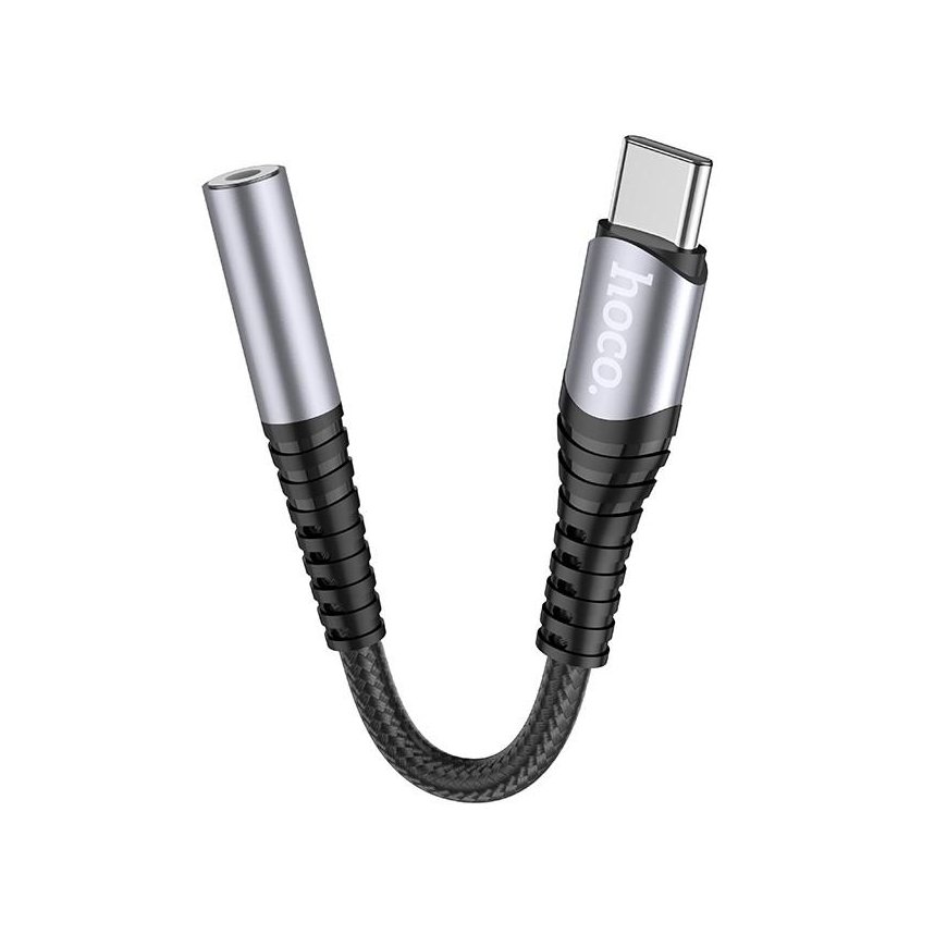 Audio adapteris Hoco LS33 Type-C to 3.5mm pilkas – 3