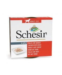 SCHESIR želejā Vistas gaļa ar liellopa gaļu - mitrā suņu barība - 150 g