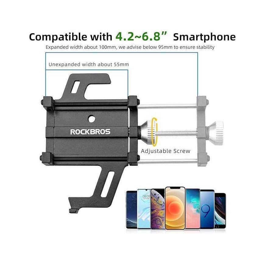 Rockbros 699-BK Aluminum Alloy Bicycle Phone Holder - Black – 3