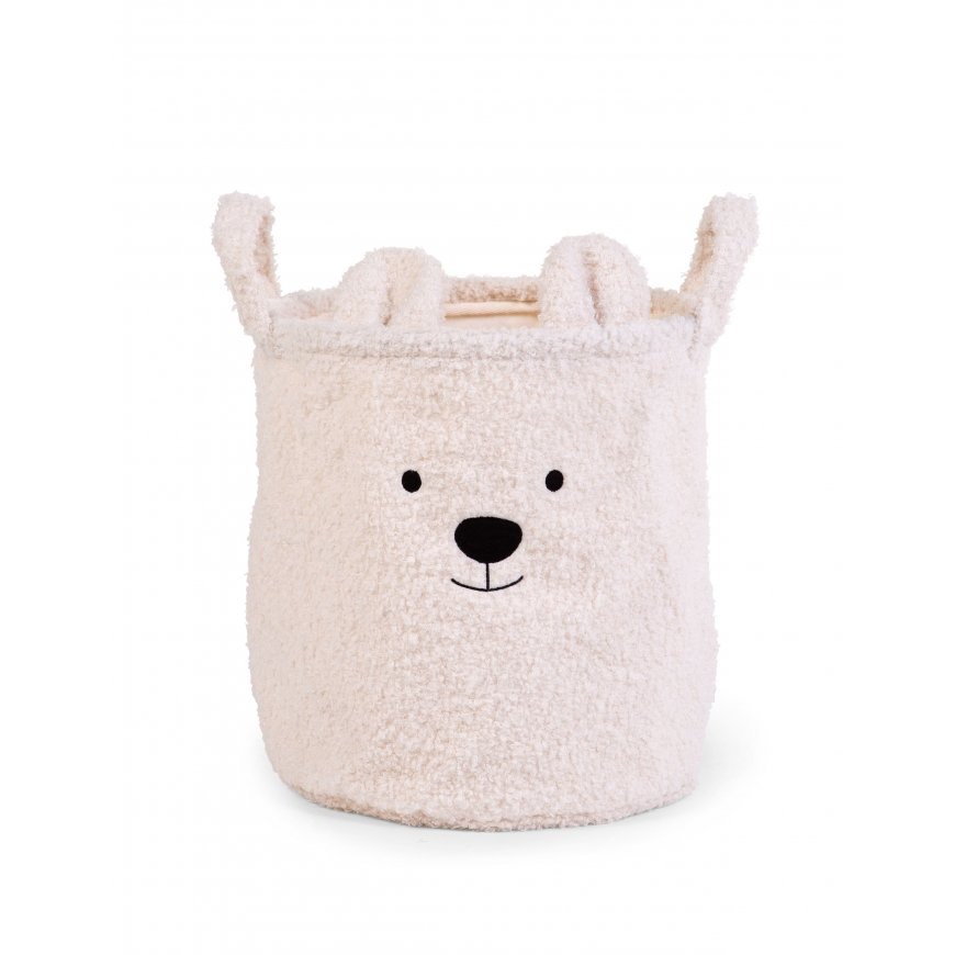Childhome Teddy laundry basket Round Polyester White