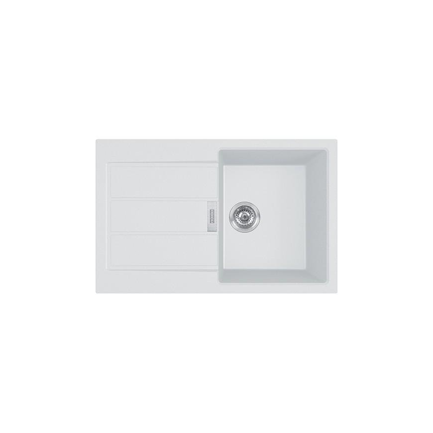 Tektonite sink Franke, Sirius S2D 611-78 with plug valve, Arctic white