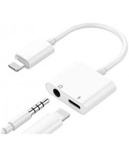 Extra Digital Double adapter for iPhone Lightning - 3.5 mm headphones and charger