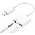 Extra Digital Dvigubas adapteris iPhone Lightning - 3.5 mm ausinėms ir krovikliui Extra Digital Dvigubas adapteris iPhone Lightning - 3.5 mm ausinėms ir krovikliui