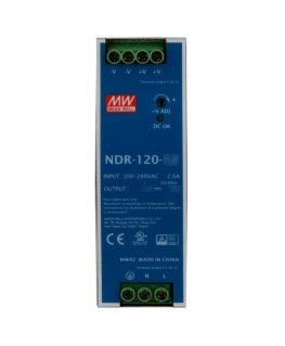 MEAN WELL DIN RAIL IESLĒGŠANAS barošanas avota NDR-120-48 48V/120W/2.5A
