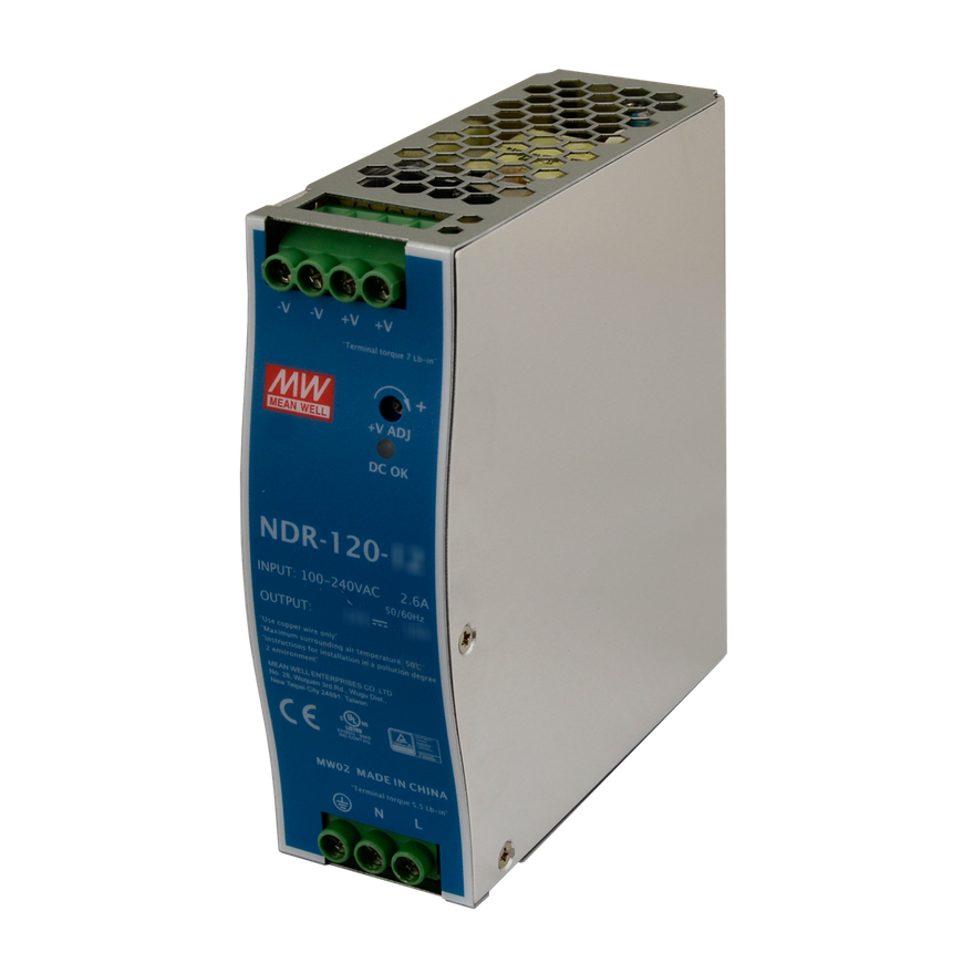 MEAN WELL DIN RAIL IESLĒGŠANAS barošanas avota NDR-120-48 48V/120W/2.5A – 2